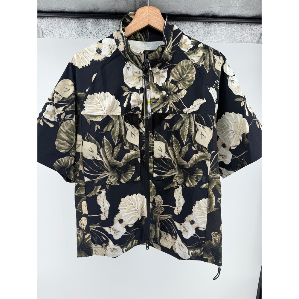 Under Armour Mens Unstoppable‎ Full Zip SS Floral Black Green Medium NWT 0727